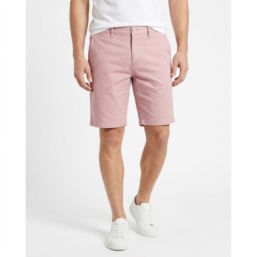 TED BAKER LONDON Herbosh Pink Chino Stretch Shorts Men Size 33R